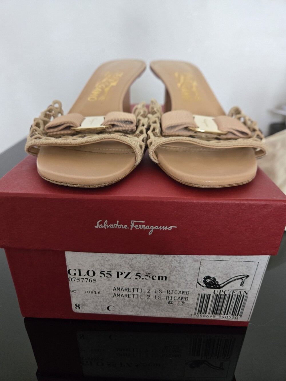 Salvatore Ferragamo Amaretti Vara Bow Mule Sandals - Picture 5 of 10